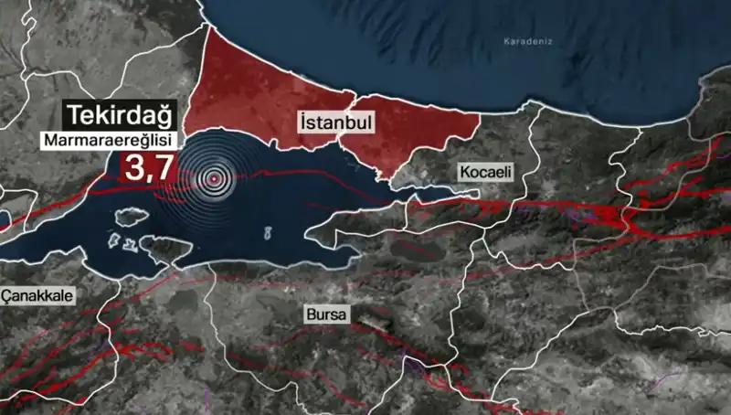 Marmara Denizi'nde Şiddetli Deprem: 3,7 Büyüklüğünde Sarsıntı Hissetti!