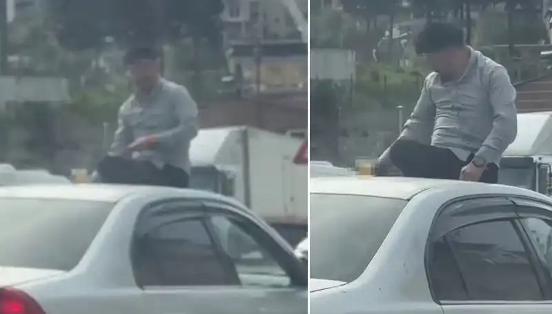 Trafikte Şaşkınlık Yaratan Olay: Araç Üzerinde Eğlence Dolu Anlar!
