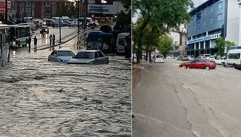 Ankara'da Sağanak Yağış: Sokaklarda Kaos ve Sürüklenen Arabalar