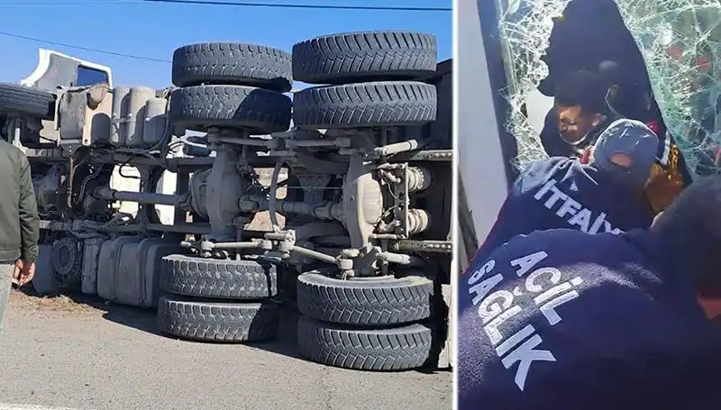 Virajı Alamayan Kamyonun Dehşet Anları Kameralara Yansıdı