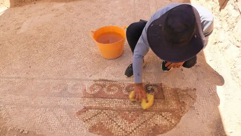 Mardin'de Yüzyıllar Sonra Gün Yüzüne Çıkan Tarihi Mozaik Heyecan Yarattı